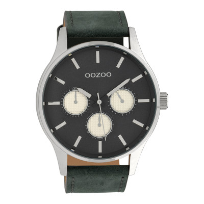 OOZOO Timepieces XXL Green Leather Strap C10048